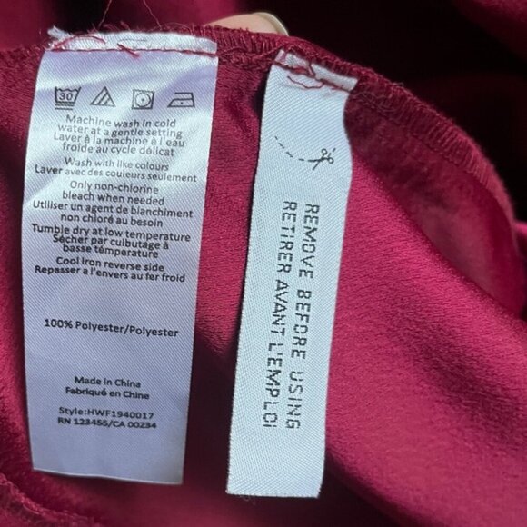 NWT H by Halston v neck long sleeve red dress Sz XL - Picture 9 of 12